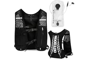 KAMCYCLE Sac à Dos de Course avec vessie d'hydratation ou flasque Souple (en Option)|Gilet de Course|Gilet ultraléger universellement réfléchissant Running Vest