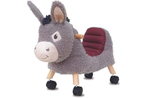 Little Bird Told Me - Ride On Toy Donkey for 1 Year Old Kids Toddler Toys for Girls & Boys Soft Animal Toy Strong Wooden Frame Baby Gift Padded Seat Indoor Nursery Play