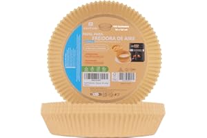 RAYPOW Carta Friggitrice Aria 16R100 Air Fryer Rotondo 100 Unità 16-20 cm Stampi Monouso per Forno BPA Free Accessori per Friggitrice Senza Olio da 2 a 8 litri (16-20 CM-Rotondo-100 unità)