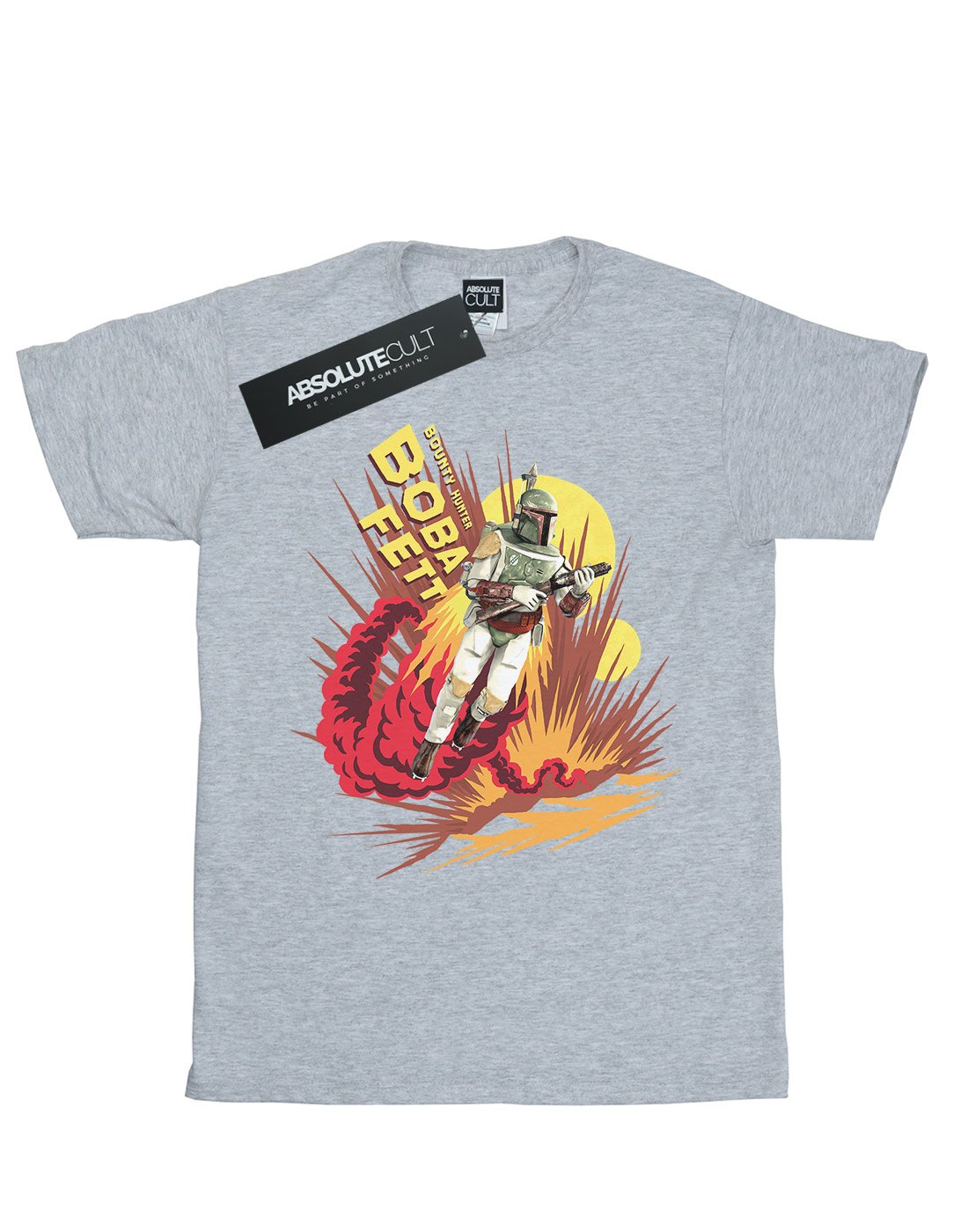 Star-Wars-Damen-Boba-Fett-Rocket-Powered-Boyfriend-Fit-T-Shirt-Sport-Grau-X-Large