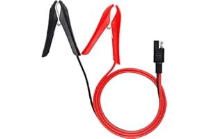 PNGKNYOCN SAE à Pince Crocodile de Batterie, Adaptateur à dégagement Rapide SAE 15AWG 12V pour Pinces Crocodiles Câble de déconnexion Rapide (1 m)