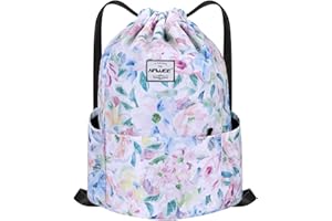 HAWEE Impermeable Casual Mochila con Cordón Grande Deporte Bolso de Gimnasia Mochila de Cuerda Unisex para Mujer Hombre Vida Cotidiana Aire Libre Yoga Escuela Playa Nadar