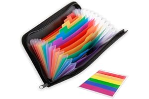 SYHSYC Cartella Portadocumenti A6, Porta Documenti 13 Scomparti con Chiusura Lampo e Etichette, Organizer Documenti per Formato A6, Cartella Portadocumenti A6 per Assegni Fatture Ricevute Biglietti Coupon