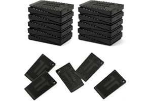 DEEPTON Furniture Levelers Pads, 20 Pack Furniture Plastic Wedges, Flexible Rubber Table Plastic Shims for Leveling Door Wedges Indoors Non-Slip Leveling Foot for Table, Chair, Cabinet, Table Feet(Black)
