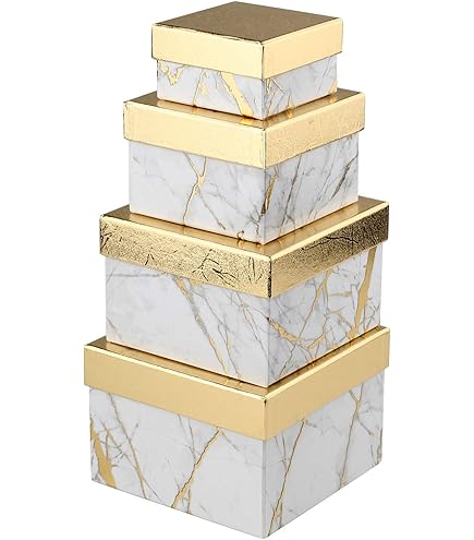 4er-Set Geschenkboxen Mit Deckel: Verschiedene Größen Zum Stapeln, Inkl. Band, Karte & Füllmaterial – Perfekt Für Weihnachten, Geburtstag & Mehr!
