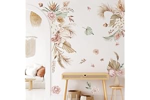 wondever Duże boho liście palmowe naklejki ścienne tropikalne liście kwiaty odklej i naklej naklejki ścienne do sypialni telewizora na ścianę salonu