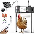 SARELLIT Automatic Chicken Coop Door Solar Powered WiFi Tuya App Electric Chicken Door Automatic Rolling Door with Remote Control Light Sensor Timer and Manual Chicken Door Automatic Door,Black