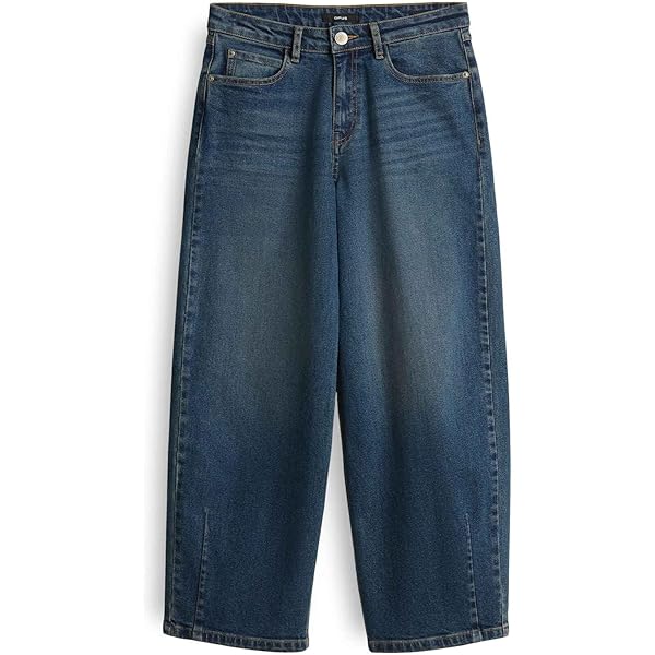 Someday Damen Barrel Jeans - Nachhaltiger BCI Cottonmix - Mid Rise Dark Blue