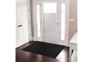 casa pura Tapis Entrée sous Porte Rhine Noir,Paillasson Absorbant Lavable en Machine à Laver,Enlève salissures,Dos en TPE Durable et antidérapant,Passe sous la Porte 7 mm d'épaisseur - 60x90 cm