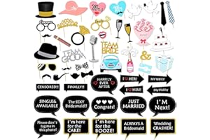 LiRiQi Foto Requisiten Hochzeit Fotobox Accessoires, 52 Stück Hochzeit Fotoautomat Requisiten, Photo Booth fotobox Requisiten, Fotobox Accessoires Hochzeit, Fotoboxzubehör für Hochzeit JGA Partydeko