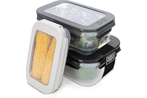 Moritz & Moritz 3x Frischhaltedosen mit Deckel Kunststoff – 0,5/1,4/2,8 Liter – Luftdicht und Auslaufsicher – Gefrierdosen Set mit Click-Funktion – Food Storage Containers Mikrowellenfest