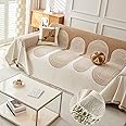 SLEEPHEAD® Double Sided Chenille Sofa Cover, Sofa Cover Towel, Chenille Furniture Sofa Cover Towel, Four Seasons Chenille Sofa Cover Available Both Sides (Color : Beige, Size : 180x180cm)