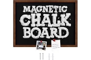 Okydoky Magnetische Kreidetafel mit Holzrahmen, Schreiben mit Kreide, zum vertikalen oder horizontalen Aufhängen, Magnetsammelbrett, mit Hanfseil zum Aufhängen, 43 * 58cm, HB-BN-4358