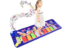 AniSqui Klavier Playmat, große Größe (39 * 14 Zoll) lustige Tanzmatte, Kinderspielzeug ab mädchen, Geschenk für mädchen Kinder (Blau)