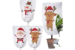 CHIKIXSON 3 Stück Winterschutz für Pflanzen Frostschutz, 0.8 X 1.2m Pflanzenschutz Winter Kübelpflanzen mit Kordelzug Reißverschluss, 70g/ m² Wiederverwendbar Christmas Pflanzenabdeckung für Olivenbaum Palmen