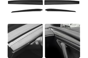 ‎THINSGO ThinsGo für Tesla Model 3 Model Y Dash Wrap Türverkleidung Dashboard Cover Interior Matte Carbon Fiber Pattern Decoration Wrap Kit Zubehör 4PCS