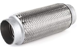 AKOZON Tubo flexible de escape, Tubo flexible de acero inoxidable Tubo de reparación de articulaciones flexibles (55MM*200MM)