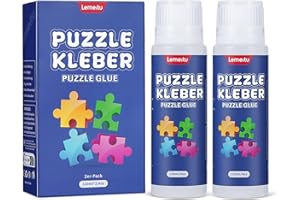 Lemeitu Colla per Puzzle 1000/1500/3000 pezzi, colla PVA atossica, colla autoadesiva, asciugatura rapida, 120 ML,2 confezione