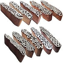 Royal kraft Rotondo Legno Stampa Timbro (Set di 5) Henné Tessuto Tessile Carta Argilla Vasaio Blocchi Htag2209