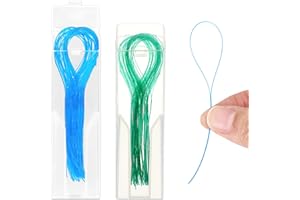 STYQUENZER Lot de 100 enfile-fils dentaires - Fil dentaire profond - Pour ponts, appareils dentaires, prothèses dentaires, implants dentaires, anneau en nylon, facile à utiliser, haleine fraîche (lot de 2) -