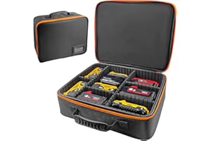OTUIAIM 38.5 x 32 x 10 cm Borse per Utensili con Divisori Regolabili - Custodia Rigida Portatile per Batterie/Caricabatterie, Taglia Grande Borsa Cassetta per Attrezzi Accessori, Impermeabile Antiurto Cover