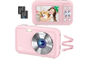 SIXTARY Digitalkamera FHD 1080P 44MP Fotokamera Ultra dünn Fotoapparat Digitalkamera mit Batteries Einfache und Tragbare Digital Kamera für Kinder/Jungen/Mädchen/Studenten/Anfänger/Senioren（Rosa）