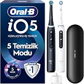 Oral-B iO5 Şarjlı/Elektrikli Diş Fır&ccedil;ası, 2'li Set, Mat Siyah & Beyaz, 2 Fır&ccedil;a Başlığı, Uzun &Ouml;m&uuml;rl&uuml; Pil, Premium Seyahat Kabı