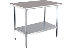 AMAZON COMMERCIAL AmazonCommercial Werkbank aus Edelstahl, NSF-zertifiziert, 61 x 122 cm