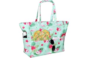 HARNYLOOM Beach Bag With Zip, Large Waterproof Travel Beach Bags for Women Accessories Picnic Summer Vacation Gym Holiday Tote Foldable Swimming Outdoor Shopping