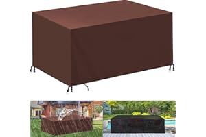 HRSMTY Copertura per Mobili da Giardino,420D Impermeabile Antivento Raggi UV Antipolvere,Panno Oxford Tavoli Cortile Copri Copridivano,Rettangolare Copertura Tavolo Giardino