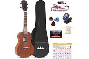 ADM Concert Ukulele 23 Inch for Adults Beginners, Mahogany Wooden Ukulele Starter Kit