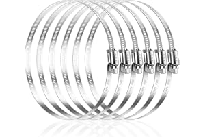 Caianwin 6 fascette stringitubo di grandi dimensioni, 141-165 mm, regolabili, in acciaio inox 304, per automotive, meccaniche, agricoltura