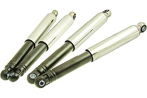 SCOOTER-PROSPORTS 4x Stoßdämpfer Set Vorne + Hinten Schwarz Chrom 310mm für Simson Schwalbe KR51 Star Sperber Habicht
