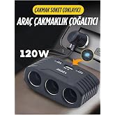 3 l&uuml; &Ccedil;akmak Soketi 120W &Ccedil;akmaklık &Ccedil;oğaltıcı 2 Usb 1 Type-c Ara&ccedil; Şarj Cihazı &Ccedil;akmak &Ccedil;oklayıcı
