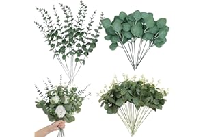 RXKFIGX 30PCS Artificial Plants Eucalyptus Decoration, Natural Eucalyptus Dried Flowers, Eucalyptuses Leaves, Dried Eucalyptuses Artificial Plant Branches for Bouquet, Wedding Parties, Party, Home