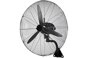 HLILY Ventilatore da Parete,Industriale Ventilatore Oscillante A Parete,3 velocità,Ventola Turbo in Metallo,per Casa E Ufficio Ristorante- Motore Potente E Silenzioso(Nero 55cm-78cm)