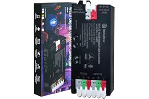 IUMUTZER Kompakter WLED Controller mit Mikrofon, ESP32 DC 5V-24V für Adressierbarer LED Streifen Digital RGB IC WS2811 WS2812B SK6812 WS2815 (WLED Controller USB-C & UART)