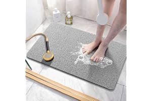 Bingobang Bath Mats Non Slip,Shower Mat Rubber 60x40cm,Extra Soft Anti-Mould, Machine-Washable,For Bathroom Floor,Bathtub(Grey)
