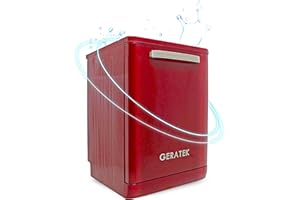 GERATEK Wien GS6200WR Retro Geschirrspüler Spülmaschine 60cm / 12 Maßgedecke/Besteckkorb / 4 Programme (Weinrot)
