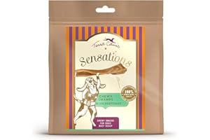 Terra Canis Sensations Chewy Champs - Carne di manzo 200g I Masticatori naturali, essiccati I Attività di masticazione | Prevenzione della formazione del tartaro I Alimento complementare per cani