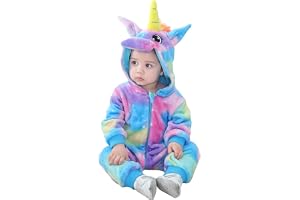 Doladola Baby pojkar flickor flanell djur enhörning sparkdräkt småbarn overaller spädbarn outfit