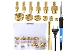 VIBINHO Insert Fileté, Kit Fer à Souder 60W, 130 Pièces Inserts Taraudés M2/M3/M4/M5/M6/M8, pour Impression 3D et Réparation DIY
