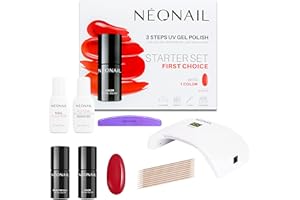 NÉONAIL Starter Set First Choice - Smalto Semipermanente Unghie - Kit Semipermanente Unghie - Gel Unghie - Kit Unghie - Smalto Unghie - Set Unghie - Base e Top Coat - Lampada UV - Luce UV - Smalti