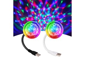 PIPIHOME Luces Discoteca, 2 Piezas Luces de Discoteca de Color Giratorias, RGB Bola de Discoteca, Enchufe la Mini luz de Disco, para Cumpleaños/Reunión Familiar/Fiesta de Navidad