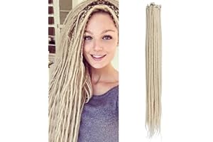 Dsoar 0,6cm Sottile Estensioni Dreadlock Sintetiche Fatte A Mano 24 Pollici 20 Fili Capelli All'uncinetto Trecce Lunghe All'uncinetto Stile Hip-Hop Estensioni Dei Capelli Morbidi Dreadlocks