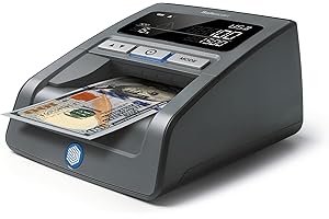 Safescan 185-S Detector de billetes falsos automático para verificar rápidamente billetes - Detector billetes falsos con 7 puntos de detección - Detector de billetes falsos 100% fiable