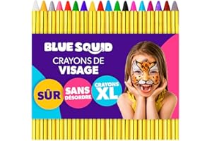 Blue Squid – Kit de peinture pour le visage pour enfants – 18 bâtons de marqueurs de peinture pour visage torsadés de couleur | Kit de crayons de peinture à base d'eau | Kit de peinture pour le ventre