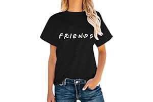 LANDOVE Sudadera Mejores Amigos Hombre y Mujer Camiseta Friends Serie TV Show Logo Camisas Manga Corta Adolescentes Chicas Blusa Lertras Boyfriend Swag Pullover Hip Hop Tshirt Vintage Tunica Top Verano Tumblr