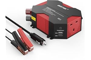 BESTEK 500W Power Inverter Car Charger 12V to 240V 230V Converter with UK Outlet Socket & 4 USB Ports Auto Adapter Power Supply for Travel Camping RV
