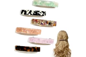 Aucuu 7,5 cm/3' fransk design hårspänne, 6 st barrette av sköldpaddsskallacetat, hårspänne, hårspännen för kvinnor, franska b
